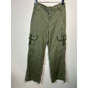 American Eagle Outfitters Super High Rise Baggy Wide Leg Cargo Pants Green 2